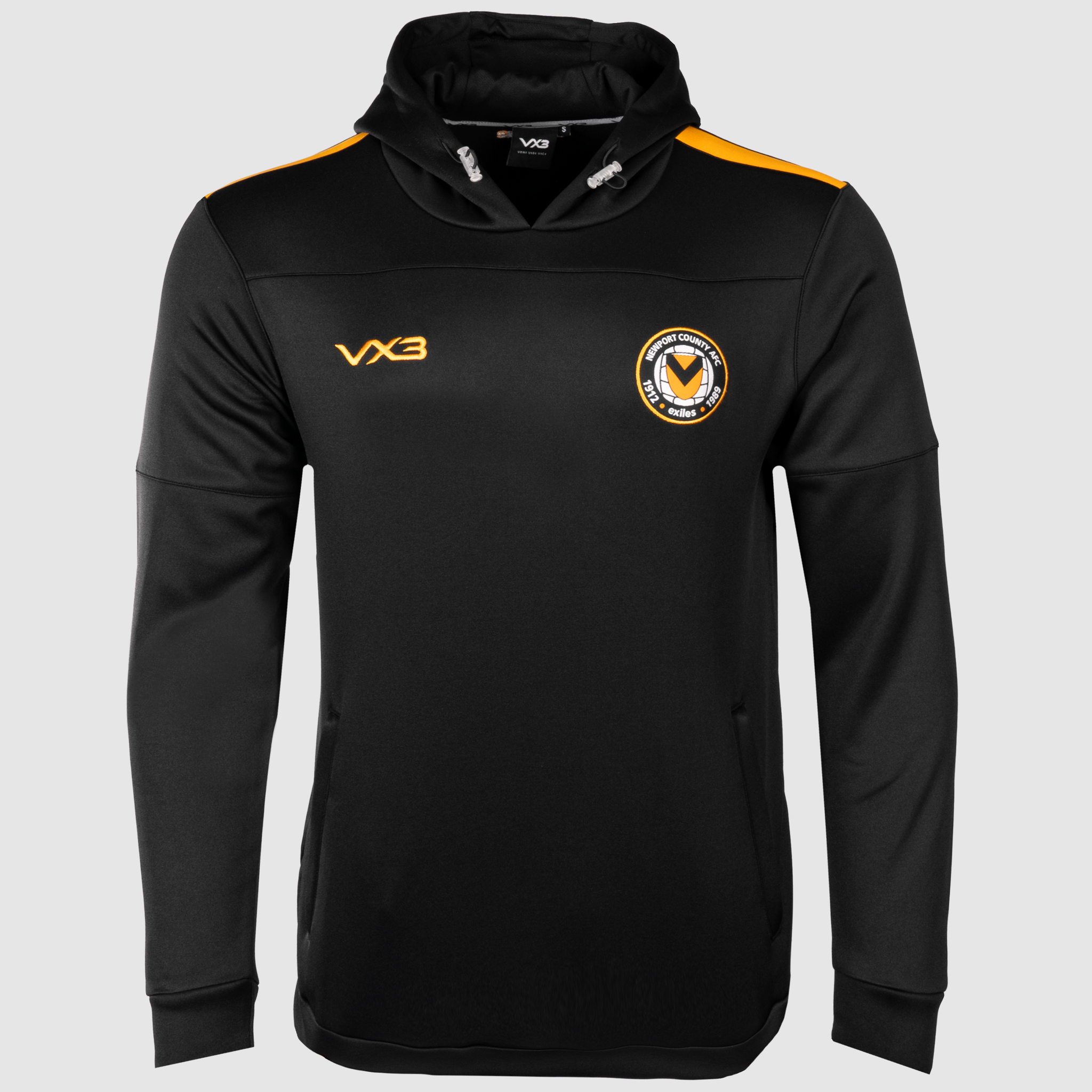Newport County AFC Training Hoodie Black/Amber 23/24 Youth